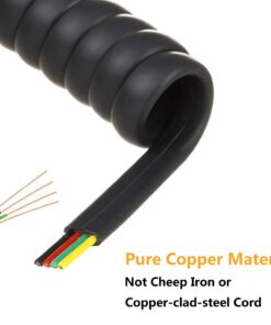 Telephone Phone Handset Cable Cord,Uvital Coiled Length 1.2 to 10 Feet Uncoiled Landline Phone Handset Cable Cord RJ9/RJ10/RJ22 4P4C(Black,2 PCS) 2Pack Telephone Cord 7 61cAU6wttL