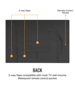 KHOMO GEAR Outdoor TV Cover - Panther Series - Universal Weatherproof Protector for 40-42 Inch TV - Fits Most Mounts & Brackets 40'' - 42'' Black 12 61cAyPprCGL