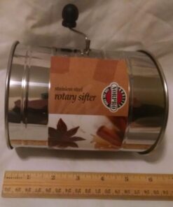 Norpro 3-Cup Stainless Steel Rotary Hand Crank Flour Sifter With 2 Wire Agitator 24 61cBsBIofFL