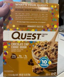 Quest Nutrition Chocolate Chip Cookie Dough Protein Bars, High Protein, Low Carb, Gluten Free, Keto Friendly, 12 Count 26 61cCnjRgN3L
