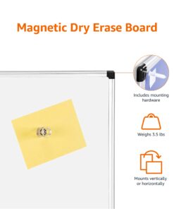 Amazon Basics Magnetic Dry Erase White Board, 36 x 24-Inch, Aluminum Frame, Silver/White 24" x 36" Magnetic, Aluminum Frame 25 61cCnnz6HvL