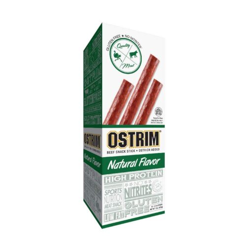 Ostrim Grass-Fed Beef & Ostrich Jerky Snack Sticks-Natural Flavor, 1.5 oz (Pack of 10) Natural flavor