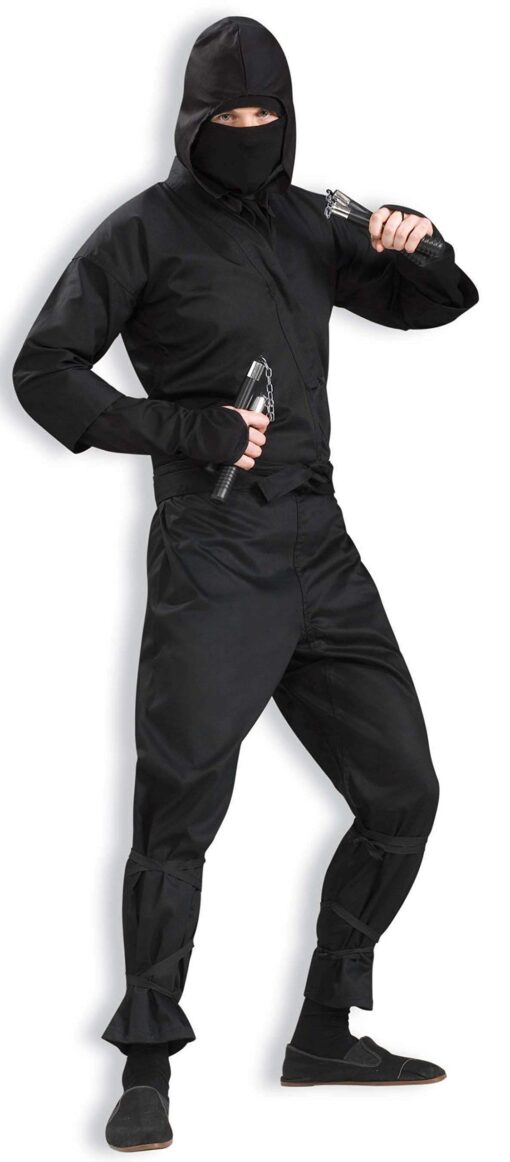 Men's Deluxe Ninja Costume, Black, One Size