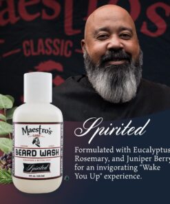 Maestro's Classic BEARD WASH | Anti-Itch, Deep Cleaning, Non-Drying, Fully Hydrating Gentle Cleanser For All Beard Types & Lengths- Spirited blend, 4 Ounce 4 Fl Oz (Pack of 1) 6 61cGFFFq7IL
