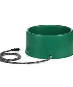 Farm Innovators P-60 1.5 Gallon 60 Watt Electric Powered Heated Pet Water Bowl with Thermostatic Control and Anti Chew Cord, Green Single 17 61cHCopUMML