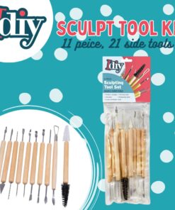 Alternative view of Pottery Tool Kit -11-Piece 21-Tool Beginner's Clay Sculpting Set, Clay, Wood Carving, Ceramic Art Project Accessories for School, Classrooms, Kids/Adults,Great Birthday Gift Holiday Craft Activity