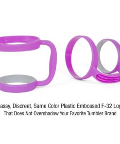 F-32 Handle - 19 COLORS - 30oz Size - Compatible with 30 oz YETI and 30 oz. OZARK TRAIL Tumbler Travel Mug (30OZ, COOL PURPLE (PINKISH PURPLE)) 30ozCool Purple (Pinkish Purple) 30.0 ounces 25 61cHSDes aL