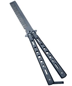 Generic New 1Pc Black Metal Practice Butterfly Comb Style Knife Trainer Tool 16 61cI96sGvEL