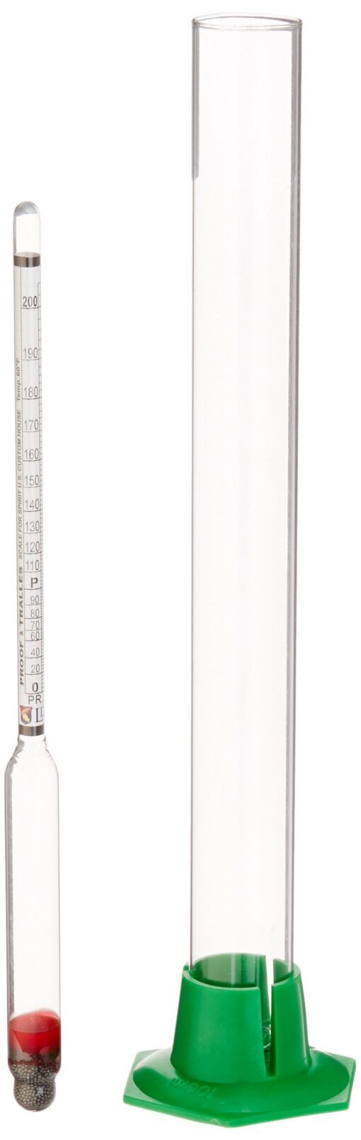 Naruekrit R3-XIKQ-AD0G Proof and Tralle Hydrometer with 12" Glass Test Jar