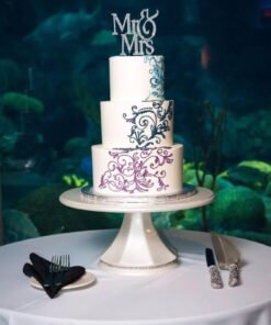 1 X Mr & Mrs Monogram Silhouette Rhinestone Wedding Cake Topper Decoration with Crystals - Formal Font 32 61cLOWBWj0L