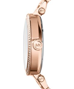 Michael Kors Parker Women's Watch, Stainless Steel and Pavé Crystal Watch for Women with Steel, Leather, or Silicone Band Rose Gold Logo 15 61cLuxPgChL