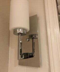 Linea di Liara Brio Polished Chrome Sconce Frosted Glass Shade Modern Sconces Wall Lighting Fixture Bathroom Wall Sconce Vanity Wall Sconce and Hallway Wall Light Fixtures, UL Listed 42 61cMyvoRbTL