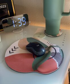 HOPONY Ergonomic Mouse Pad with Wrist Support Gel Rest, Comfortable for Computer, Laptop, Pain Relief with Non-Slip Rubber Base, 9 x 10 in,Modern Abstract Modern Abstract 33 61cOWAKvnkL