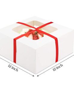 Alternative view of HeroFiber Cake Boxes 12 inch, & Cake Boards. Set of 10, Bakery Box With Plastic Window, For Your Bundt Cake, Cheesecake, Cookies, Pastry, Donuts, Cupcakes, Pies & More. Cajas Para Pasteles White 12 Inch