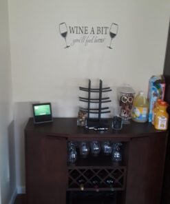 Blinggo WINE A BIT you'll feel better Quote Letter Wall Sticker Decal Home Arts Dinning Kitchen Lounge Decor Wall Decoration 22''X10'' Black 21 61cPHaZgy7L