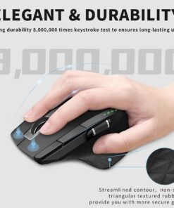 Rapoo Bluetooth Wireless Mouse, 4 Adjustable DPI Rechargeable , Multi-Device (3 Bluetooth+USB) Programmable Ergonomic Mouse with Side Roller, Laser Mouse for Laptop Desktop PC 34 61cQ02VX SL