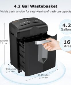 Bonsaii 12-Sheet Micro Cut Shredders for Home Office, 60 Minute P-4 Security Level Paper Shredder for CD, Credit Card, Mails, Staple, Clip, with Jam-Proof System & 4.2 Gal Pullout Bin C266-B 1 2 Sheet-60Mins 10 61cQkuiDJiL