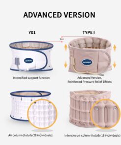 LEAMAI- Decompression Back Belt, Bold Air Column Stronger Support for Your Back, Relief Back Pain- (Type I,Beige,Size S(25"-36")) Beige Y02-S(25"-36") 13 61cQtxTqzsL