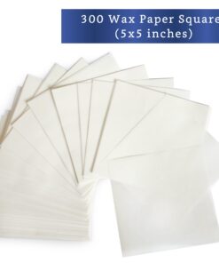 Alternative view of Wax Paper Candy Wrappers for Caramels (300 Pcs 5 x 5 inches) - Wax Paper Sheets for Candy - Twisting Wax Paper Caramel Wrappers - Pre Cut Parchment Paper Squares - Hamburger Patty Paper Squares