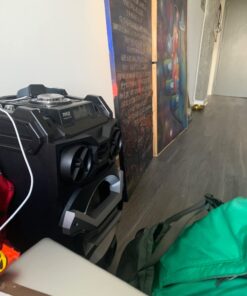 Pyle 500 Watt Outdoor Portable BT Connectivity Karaoke Speaker System - PA Stereo with 8" Subwoofer, DJ Lights Rechargeable Battery Microphone, Recording Ability, MP3/USB/SD/FM Radio - PWMA325BT 25 61cRE6KW8lL