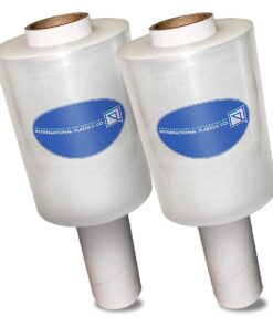 International Plastics Co. Industrial Mini Stretch Film Wrap with Handle 5" 1000 ft Pallet Wrap Moving Supplies Shrink Wrap Cling Packaging Heavy Duty (2 Pack, Clear) 2 Pack 11 61cTRNh4NL