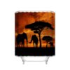 Vandarllin Mother and Baby African Elephants Bathroom Shower Curtain, Sunset Safari Theme (Orange,Black) (66" x 72") 66" x 72" 9 61cUNMQhDZL