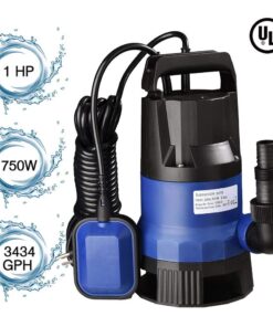 Yescom 1HP Submersible Water Pump 3434GPH 750W Clean/Dirty Water Pumps with Automatic Float Switch for Swimming Pool Garden Tub Pond Flood Drain 1 HP 20 61cVZ76dbL