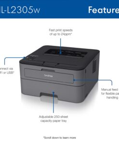 Brother HLL2305W Compact Mono Laser Single Function Printer with Wireless and Mobile Device Printing New: HLL2305W (Wireless) 13 61cVeZvv4CL