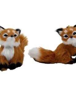 Alternative view of Kurt S. Adler Kurt Adler 4.5-Inch Plush Set of 2 Fox Ornaments, Brown, 2 Piece