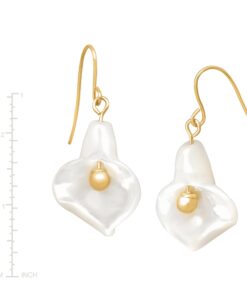 14K Gold Mother-of-Pearl Calla Lily Drop Earrings 10 61cW3tMLWkL