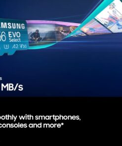 SAMSUNG EVO Select Micro SD-Memory-Card + Adapter, 256GB microSDXC 130MB/s Full HD & 4K UHD, UHS-I, U3, A2, V30, Expanded Storage for Android Smartphones, Tablets, Nintendo-Switch (MB-ME256KA/AM) 28 61cWJo2PgdL 1