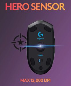 Alternative view of Logitech G305 LIGHTSPEED Wireless Gaming Mouse, Hero 12K Sensor, 12,000 DPI, Lightweight, 6 Programmable Buttons, 250h Battery Life, On-Board Memory, PC/Mac - Black