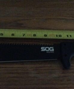 SOG SOGfari Tanto Machete- Survival Machete with 10 Inch Full Tang Blade,Camp Machete for Clearing Brush,Chopping Wood&Harvesting Crops,Spiked Tang Handle for Pounding&Scraping(MC04-N) ,Black 23 61cXD2k shL