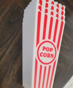 Novelty Place Plastic Red White Striped Classic Popcorn Containers for Movie Night - 7.8 inch Tall x 3.8 inch Square (4 Pack) 4 26 61cXVqX95PL