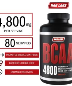 NAR LABS BCAA 4800, 240 Capsules 6 61cZSALV HL
