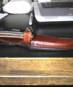 Old Timer 152OT Sharpfinger 7.1in S.S. Full Tang Knife with 3.3in Clip Point Skinner Fixed Blade, Black Sawcut Handle, and Leather Belt Sheath for Hunting, Camping, Skinning, EDC, and Outdoors 75 61ccrXxqL8L