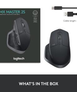 Logitech MX Master 2S Wireless Mouse – Use on Any Surface, Hyper-Fast Scrolling, Ergonomic Shape, Rechargeable, Control Upto 3 Apple Mac and Windows Computers, Graphite (Discontinued by Manufacturer) 2017 Model 46 61cdgegQYL