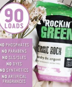 Rockin' Green Laundry Detergent, Plant based, All Natural Laundry Detergent Powder, Vegan and Biodegradable Odor Fighter, Safe for Sensitive Skin (Classic Rock 90 Loads - Lavender Mint Revival) 21 61cgBvRy4L