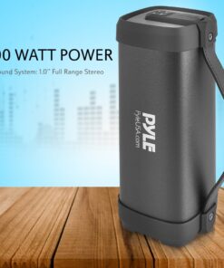 Pyle Wireless Portable Bluetooth Speaker- 100 Watt Power Rugged Compact Audio Sound Box Stereo System with Built-in Rechargeable Battery, 3.5mm AUX Input Jack,FM Radio,MP3 & USB Reader-PBMSQG5, Black 18 61cgrH3XuhL