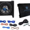 Rockville RV8.1A 400w 8" Loaded Car Subwoofer Enclosure+Mono Amplifier+Amp Kit, black Single 8"