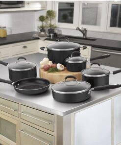 Cuisinart 11-Piece Set Advantage Nonstick Cookware, Black & 622-20 Chef's Classic 8-Inch Open Skillet Nonstick-Hard-Anodized 11 Piece Cookware Set + Skillet 9 61chYR44WbL 1