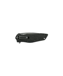 Kershaw Kuro Tanto Black Serrated Pocket Knife, 3.1” Steel Blade with Assisted Opening, Glass-Filled Nylon Handle with Deep-Carry Pocketclip, Small Folding Knife 24 61ci1OX1HyL