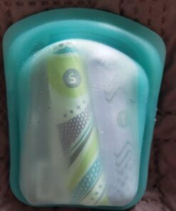 Stasher Reusable Silicone Storage Bag, Food Storage Container, Microwave and Dishwasher Safe, Leak-free, Pocket 2-Pack, Clear + Aqua 2 Pack 54 61cjW6hGrPL