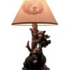 Zeckos Rustic Black Bear Family Table Lamp - Lodge-Inspired Home Lighting - 20" Tall Resin Construction - Charming Bear Face Print Shade - Ideal for Cabins and Dens 2 61ck9yI6tUL