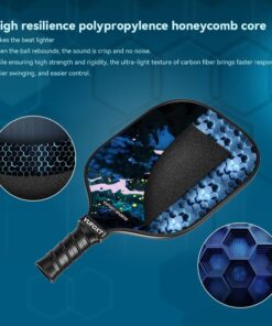 VUFOXT Pickleball Paddles Set of 2, 99.99% Carbon Fiber, Graphite Honeycomb Core Graphite Face Cushion Comfort Grip with 4 Pickle Balls 1 Table Tennis Bag at The Batting Cages Field Ink Black 10 61clp1xIedL