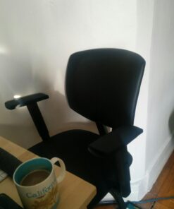 HON, Black Volt Leather Office Chair Sit-To-Stand Seating, Foot Ring, 250lb Max Weight With Wheels for Computer/Desk, Task Stool 22 61clrAfOVDL