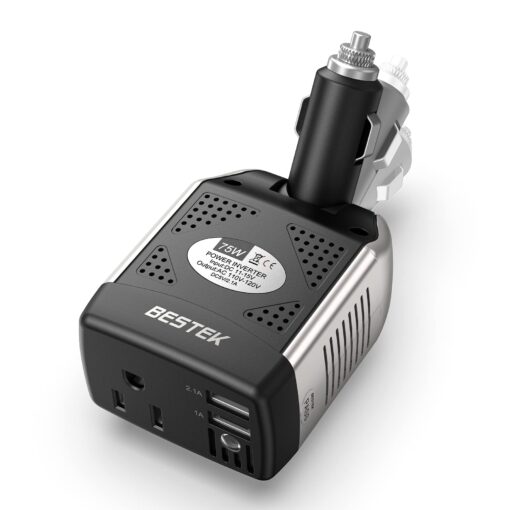 BESTEK 75W Power Inverter DC 12V to 110V AC Car Inverter Power Converter