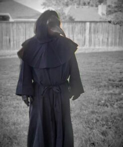 Black Monk's Robe and Hood, Wizard, Sorcerer Mage or Priest Costume, One Size 14 61cooy6ALSL