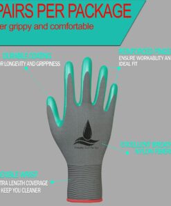 Garden Gloves Women and Men 2 pairs, Super Grippy Texture for Gardening and Work Activities - S,M,L Sizes (Small) Small (2 Pair) Green 11 61cphfBNqKL