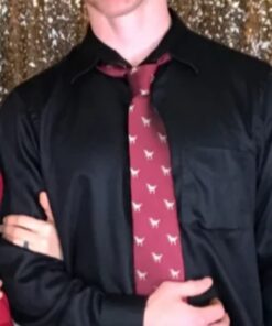 Barry.Wang Fun Animal Ties for Men Designer Handkerchief Cufflink WOVEN Casual Necktie Set A Burgundy Dinasour 25 61cqoA5Q1pL